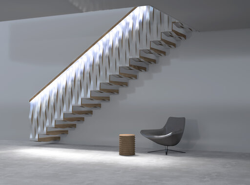 Wave Rail – Escalier en bois chaleureux au design personnalisé