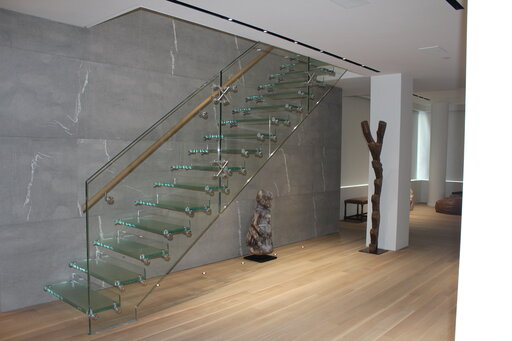 Ganzglastreppe Antislip Oberfläche - Kopie von Design Treppe in Glas