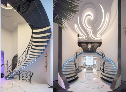 Escalier cantilever en acrylique