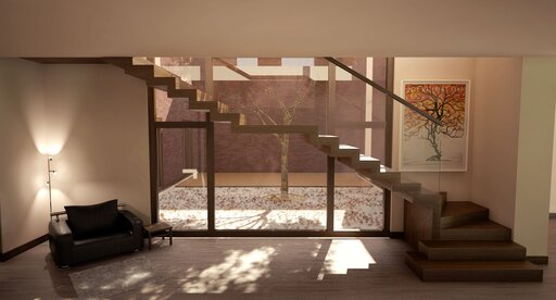 Faltwerk Glas - moderne faltwerktreppe Design privat