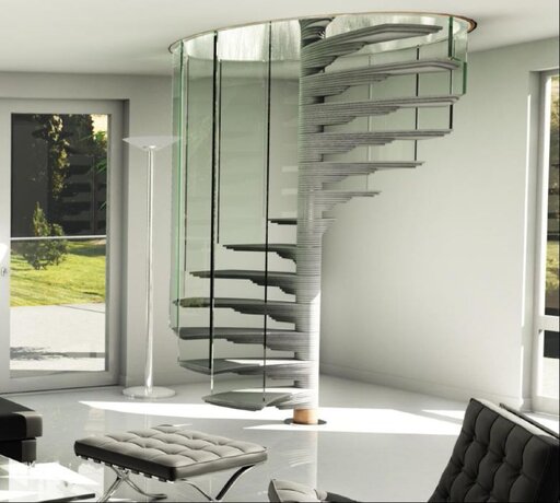 Sky-Screw en béton – Escalier design courbé aux lignes sculpturales